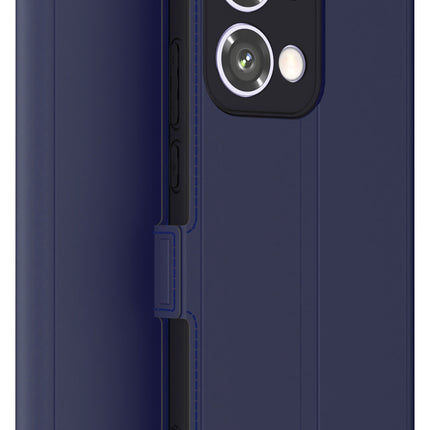 Mobizang Noble Slim Magnetic Leather Flip Case Cover for Oppo Reno 13 | Card Holder Stand Flip Wallet Case (Blue)