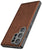 Mobizang Tux Leather Back Cover for Samsung Galaxy S25 Ultra | Slim Shockproof Camera Protection Bumper Case (Brown)