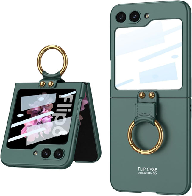Mobizang Ultra Thin PC Ring Back Case for Samsung Galaxy Flip6 / Z Flip 6 | Shockproof Slim Hard Protective Cover (Green)