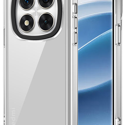 Mobizang Warrior Acrylic Clear Back Cover For Redmi Note 14 Pro (5G) | Slim Shockproof [Military Grade Protection] Hybrid Bumper Case (Clear Sides)