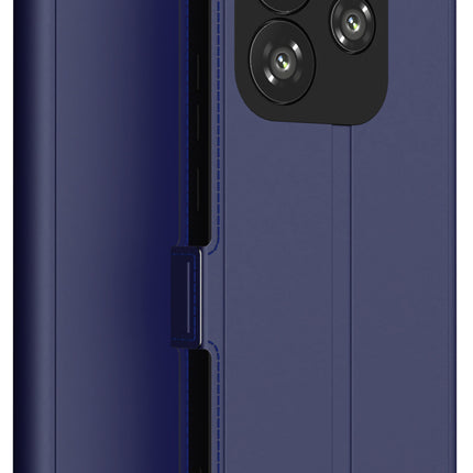 Mobizang Noble Slim Magnetic Leather Flip Case Cover for Redmi Note 14 (5G) | Card Holder Stand Flip Wallet Case (Blue)