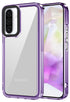 Mobizang Warrior Acrylic Clear Back Cover For Samsung Galaxy A36 | Slim Shockproof [Military Grade Protection] Hybrid Bumper Case (Purple Sides)