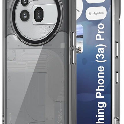 Mobizang Warrior Acrylic Clear Back Cover For Nothing Phone 3A Pro | Slim Shockproof [Military Grade Protection] Hybrid Bumper Case (Grey Sides)