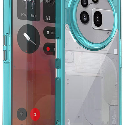 Mobizang Unicorn Acrylic Clear Back Cover For Nothing Phone 3A Pro | Slim Shockproof [Military Grade Protection] Hybrid Bumper Case (Blue Sides)