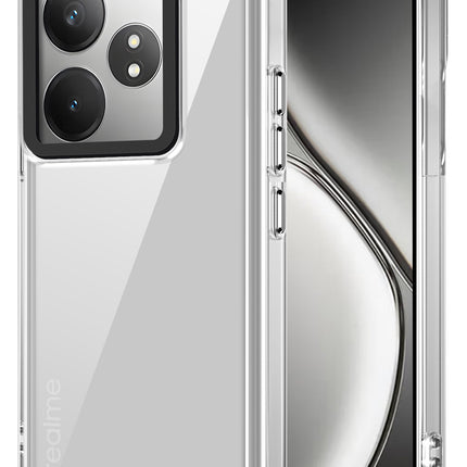 Mobizang Warrior Acrylic Clear Back Cover For Realme GT 6 / GT 6T | Slim Shockproof [Military Grade Protection] Hybrid Bumper Case (Transparent Sides)