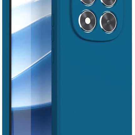 Mobizang Matte Protective Lens Flexible Back Cover for Redmi Note 14 Pro (5G) | Slim Silicone with Soft Lining Shockproof Full Body Bumper Case (Blue)