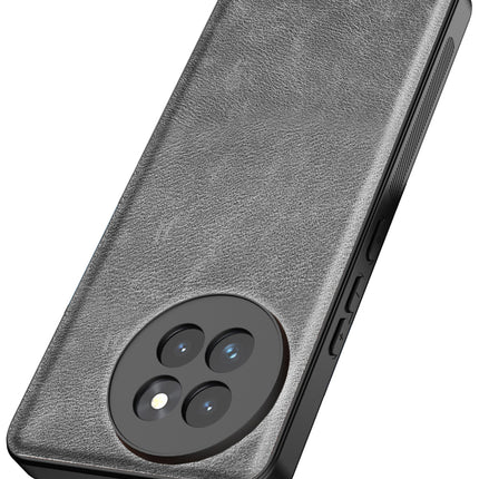 Mobizang Tux Leather Back Cover for Xiaomi 14 Civi | Slim Shockproof Camera Protection Bumper Case (Grey)