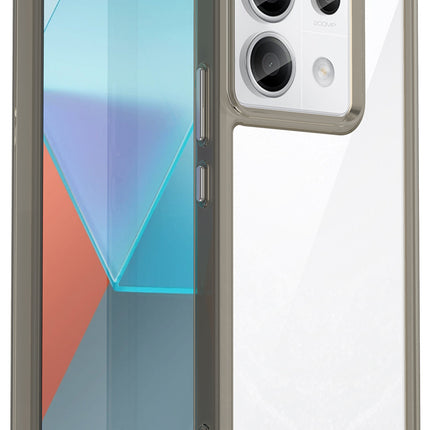 Mobizang Unicorn Acrylic Clear Back Cover For Redmi Note 13 Pro (5G) | Slim Shockproof [Military Grade Protection] Hybrid Bumper Case (Grey Sides)