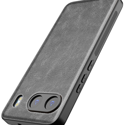 Mobizang Tux Leather Back Cover for OnePlus Nord 4 | Slim Shockproof Camera Protection Bumper Case (Grey)