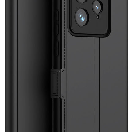 Mobizang Noble Slim Magnetic Leather Flip Case Cover for Realme GT 7 PRO | Card Holder Stand Flip Wallet Case (Black)