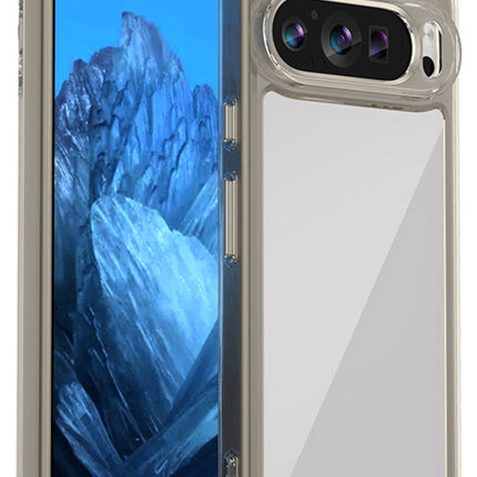 Mobizang Unicorn Acrylic Clear Back Cover For Pixel 9 PRO | Slim Shockproof [Military Grade Protection] Hybrid Bumper Case (Grey Sides)