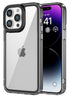 Mobizang Warrior Acrylic Clear Back Cover For Apple iPhone 16 Pro | Slim Shockproof [Military Grade Protection] Hybrid Bumper Case (Grey Sides)