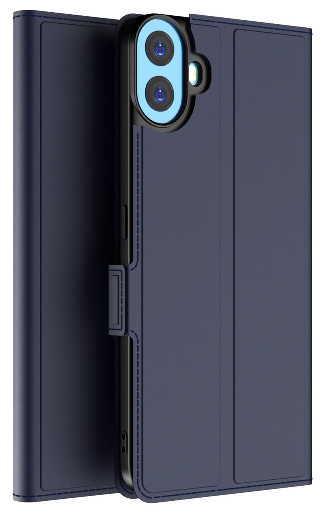 Mobizang Noble Slim Magnetic Leather Flip Case Cover for Nothing CMF Phone 1 | Card Holder Stand Flip Wallet Case (Blue)