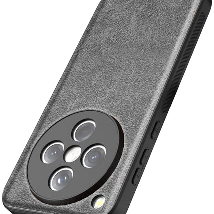 Mobizang Tux Leather Back Cover for Oppo Find X8 | Slim Shockproof Camera Protection Bumper Case (Grey)