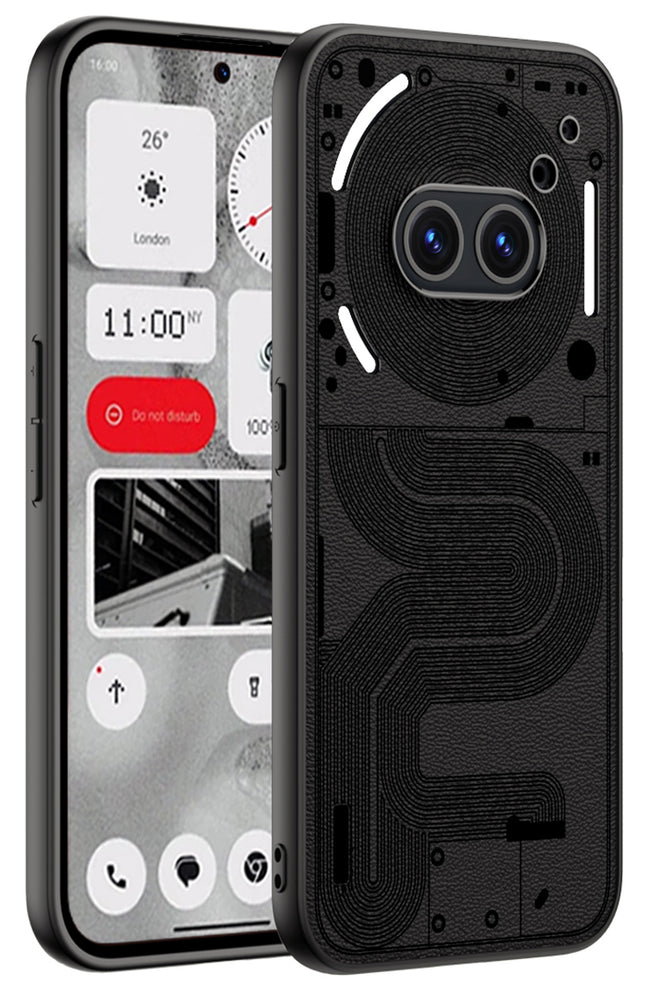 Kapa Leather Back Cover for Nothing Phone 2A | Slim Shockproof Camera Protection Bumper Case (Black)
