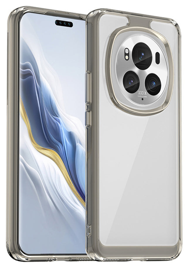 Mobizang Unicorn Acrylic Clear Back Cover For Honor Magic 6 PRO | Slim Shockproof [Military Grade Protection] Hybrid Bumper Case (Grey Sides)
