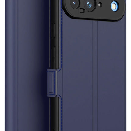 Mobizang Noble Slim Magnetic Leather Flip Case Cover for Google Pixel 9 | Card Holder Stand Flip Wallet Case (Blue)