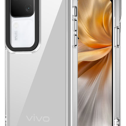 Mobizang Warrior Acrylic Clear Back Cover For Vivo V30 / V30 PRO | Slim Shockproof [Military Grade Protection] Hybrid Bumper Case (Clear Sides)