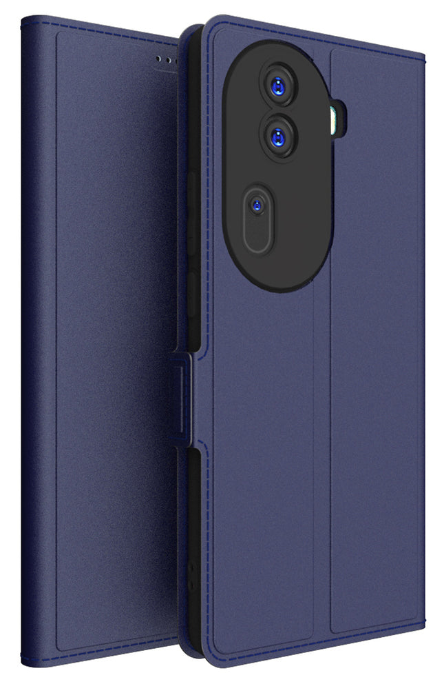 Kapa Noble Slim Magnetic Leather Flip Case Cover for Oppo Reno 11 PRO (5G) | Card Holder Stand Flip Wallet Case (Blue)