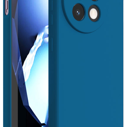Mobizang Matte Protective Lens Flexible Back Cover for OnePlus 13R | Slim Silicone with Soft Lining Shockproof Full Body Bumper Case (Blue)