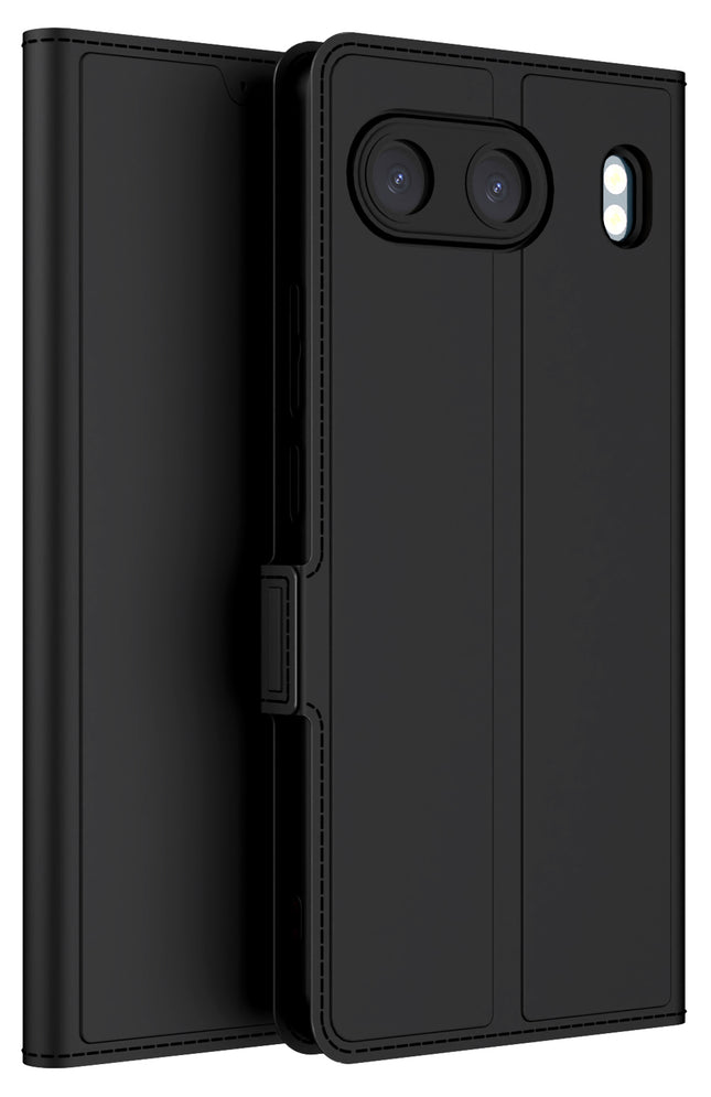 Mobizang Noble Slim Magnetic Leather Flip Case Cover for OnePlus Nord 4 | Card Holder Stand Flip Wallet Case (Black)