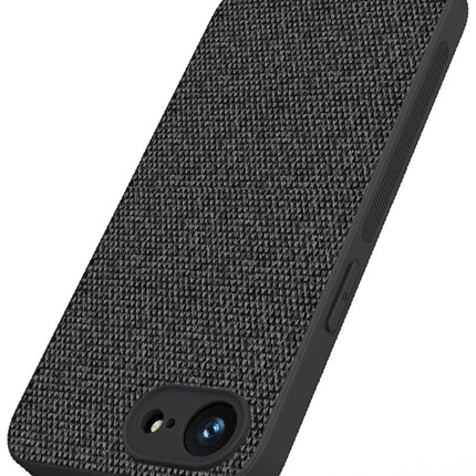 Mobizang Soft Full Fabric Protective Back Case Cover for Apple iPhone 16E | Shockproof Slim Hard Anti Slip Back Case (Black)