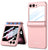 Mobizang Ultra Thin Back Cover for Galaxy Z Flip6 / Z Flip 6 | With [Magnetic Hinge Protection] and Inbuilt Glass Window Protection (Pink)