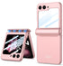 Mobizang Ultra Thin Back Cover for Galaxy Z Flip6 / Z Flip 6 | With [Magnetic Hinge Protection] and Inbuilt Glass Window Protection (Pink)