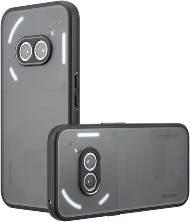 Mobizang Shield Frosted Acrylic Back Shock Proof Case Cover for Nothing Phone 2A (Black)