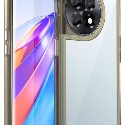 Mobizang Unicorn Acrylic Clear Back Cover For OnePlus 11R | Slim Shockproof [Military Grade Protection] Hybrid Bumper Case (Grey Sides)