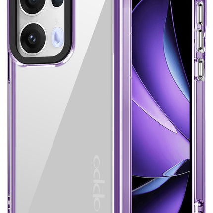 Mobizang Warrior Acrylic Clear Back Cover For Oppo Reno 13 Pro 5G | Slim Shockproof [Military Grade Protection] Hybrid Bumper Case (Purple Sides)