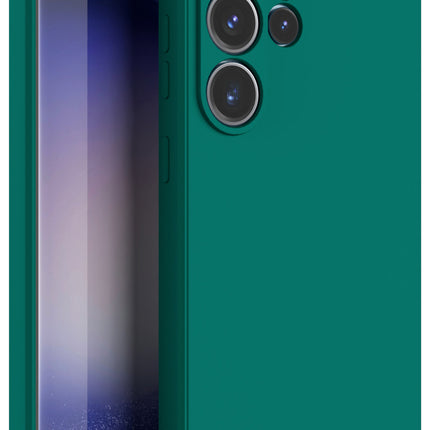 Mobizang Matte Protective Lens Flexible Back Cover for Samsung Galaxy S25 Ultra | Slim Silicone with Soft Lining Shockproof Full Body Bumper Case (Green)