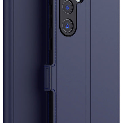 Mobizang Noble Slim Magnetic Leather Flip Case Cover for Samsung Galaxy S24 FE | Card Holder Stand Flip Wallet Case (Blue)