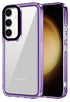 Mobizang Warrior Acrylic Clear Back Cover For Samsung Galaxy M35 (5G) | Slim Shockproof [Military Grade Protection] Hybrid Bumper Case (Purple Sides)