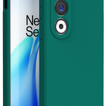 Mobizang Matte Protective Lens Flexible Back Cover for OnePlus Nord CE 4 | Slim Silicone with Soft Lining Shockproof Full Body Bumper Case (Green)