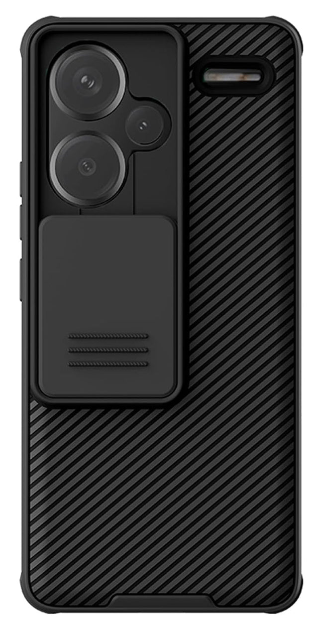 KAPA Camshield Back Cover for Redmi Note 13 Pro Plus (5G) | Inbuilt Slider Shockproof Lens Protection Case (Black)