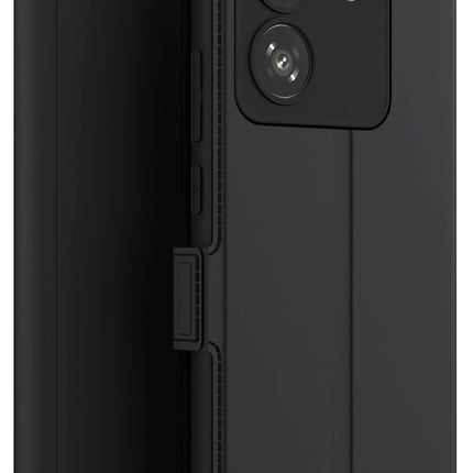 Mobizang Noble Slim Magnetic Leather Flip Case Cover for Poco M7 Pro | Card Holder Stand Flip Wallet Case (Black)
