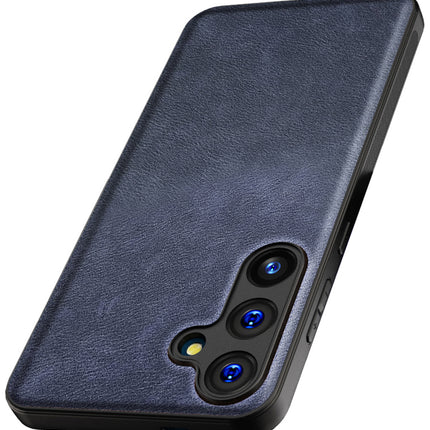 Kapa Tux Leather Back Cover for Samsung Galaxy A55 (5G) | Slim Shockproof Camera Protection Bumper Case (Blue)