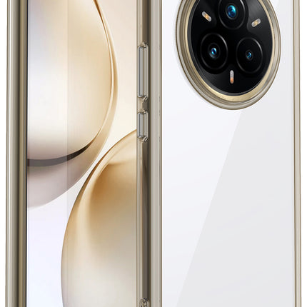 Mobizang Unicorn Acrylic Clear Back Cover For Realme 14 Pro+ (Plus) 5G | Slim Shockproof [Military Grade Protection] Hybrid Bumper Case (Grey Sides)