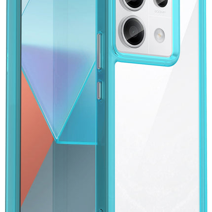 Mobizang Unicorn Acrylic Clear Back Cover For Redmi Note 13 Pro (5G) | Slim Shockproof [Military Grade Protection] Hybrid Bumper Case (Blue Sides)