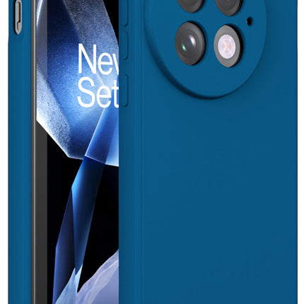 Mobizang Matte Protective Lens Flexible Back Cover for OnePlus 13 | Slim Silicone with Soft Lining Shockproof Full Body Bumper Case (Blue)