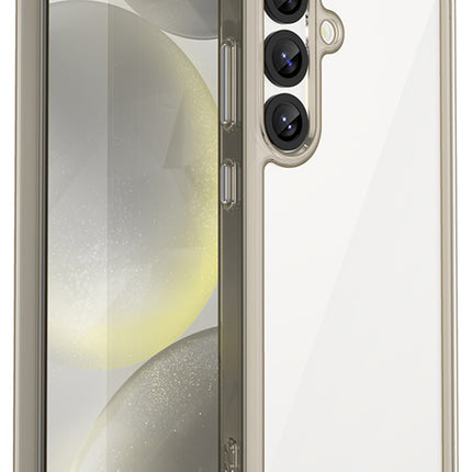 Mobizang Unicorn Acrylic Clear Back Cover For Samsung Galaxy S25 Plus | Slim Shockproof [Military Grade Protection] Hybrid Bumper Case (Grey Sides)