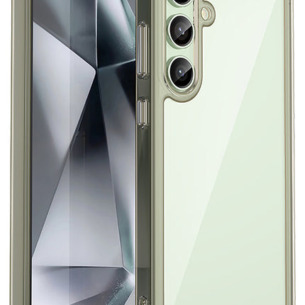 Mobizang Unicorn Acrylic Clear Back Cover For Samsung Galaxy S24 FE | Slim Shockproof [Military Grade Protection] Hybrid Bumper Case (Grey Sides)