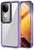 Mobizang Warrior Acrylic Clear Back Cover For Vivo V40E / iQOO Z9S | Slim Shockproof [Military Grade Protection] Hybrid Bumper Case (Purple Sides)
