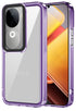 Mobizang Warrior Acrylic Clear Back Cover For Vivo V40E / iQOO Z9S | Slim Shockproof [Military Grade Protection] Hybrid Bumper Case (Purple Sides)