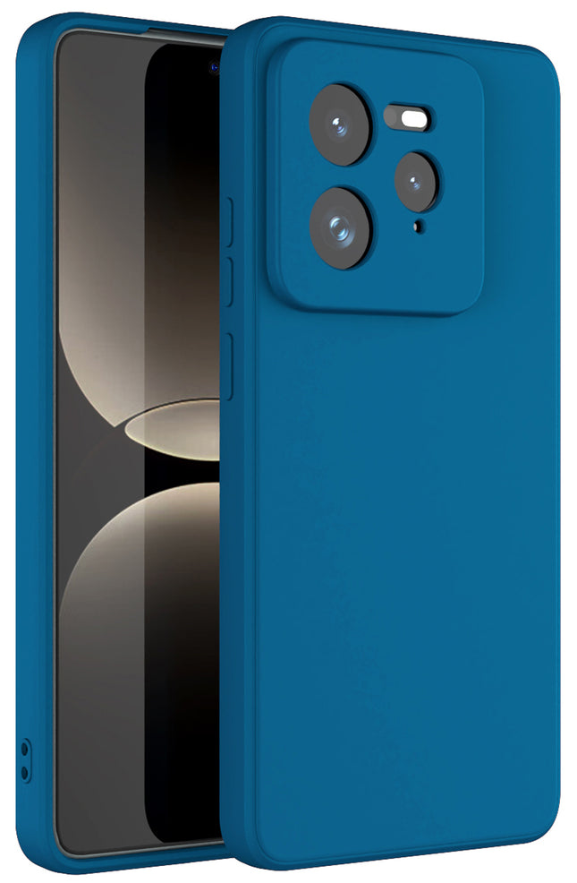 Mobizang Matte Protective Lens Flexible Back Cover for Realme GT 7 PRO | Slim Silicone with Soft Lining Shockproof Full Body Bumper Case (Blue)