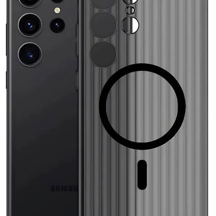 Mobizang Matte Magnetic Wave Grip Back Cover for Oppo Find X8 | [MagSafe Compatible] Wireless charging, Slim, Metal Buttons, Frosted Back Case (Grey)
