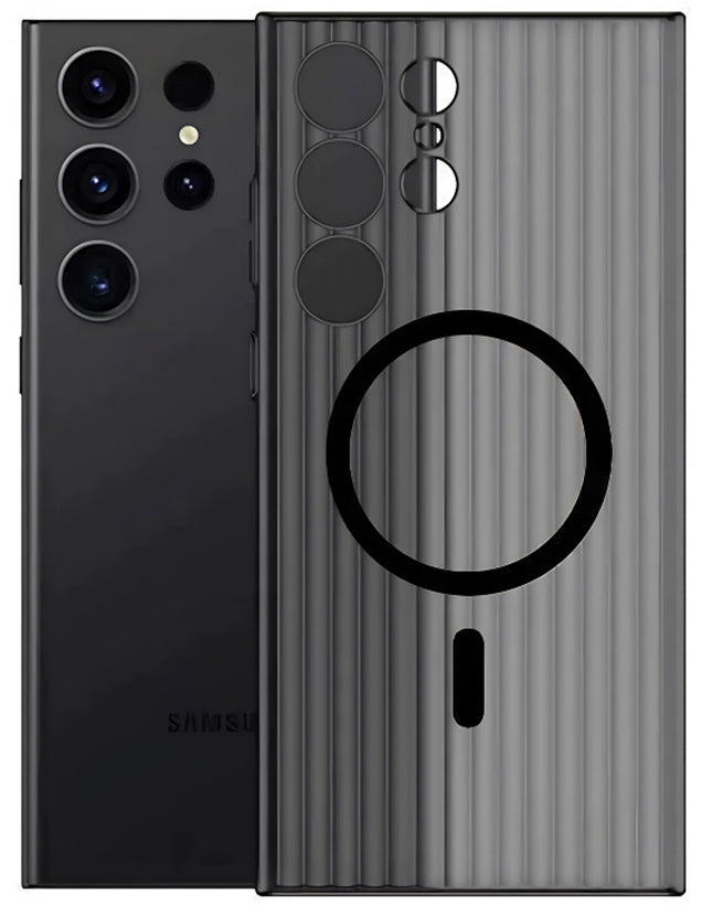 Mobizang Matte Magnetic Wave Grip Back Cover for Oppo Find X8 | [MagSafe Compatible] Wireless charging, Slim, Metal Buttons, Frosted Back Case (Grey)