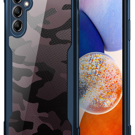 Mobizang Beetle Camouflage Back Cover for Samsung Galaxy M55 / F55 | [Military Grade Protection] Shock Proof Slim Hybrid Bumper Case (Blue)