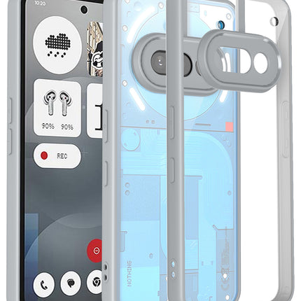 Mobizang Hawkeye Clear Back Cover for Nothing Phone 3A 5G | Camera Lens Protector Shockproof Slim Clear Case Cover (Grey Sides)